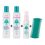 Kit Shampoo + Recondicionador + Spray + Pente Fino Arruda e Citronela Abelha Rainha