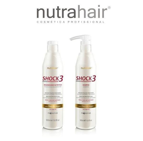 Kit Shampoo + Regenerador Shock 3 Nutra Hair 2 Un 500ml Cada
