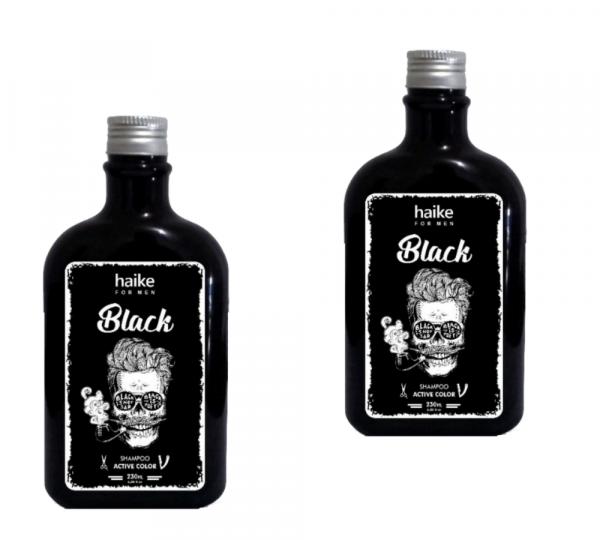 Kit 2 Shampoo Restaurador Cabelos Grisalhos Gradual Black - Haike Profissional