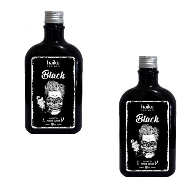 Kit 2 Shampoo Restaurador Cabelos Grisalhos Gradual Black - Haike Profissional