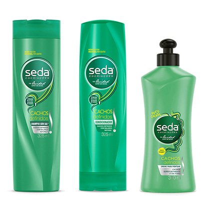Kit Shampoo Seda Cachos Definidos 325ml + Condicionador 325ml + Creme para Pentear 300ml