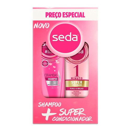 Kit Shampoo Seda Ceramidas 325ml + Super Condicionador Seda Força e Brilho 170ml