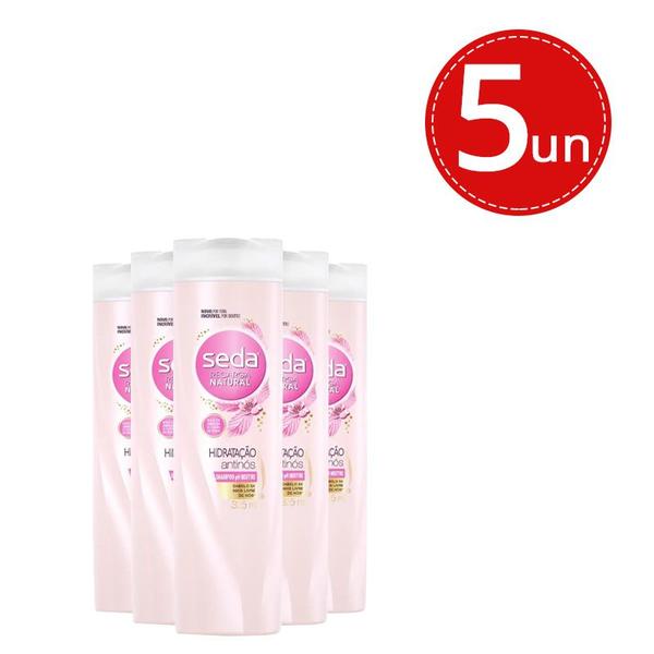 Kit Shampoo Seda Recarga Natural Hidratação Anti Nós 325ml - 5 Unidades