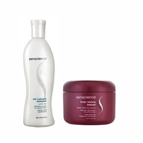 Kit Shampoo Senscience Silk Moisture e Máscara Inner Restore - Branco - Único