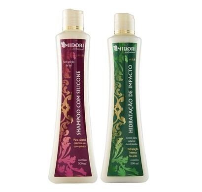 Kit Shampoo Silicone e Condicionador Pós Coloração Midori