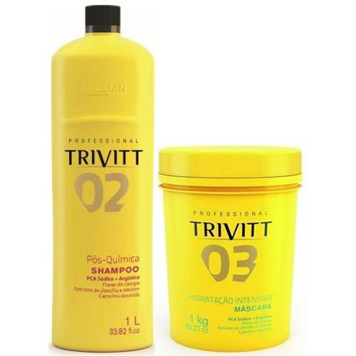 Kit Shampoo Trivitt N°02 1l + Hidratação N°03 1kg