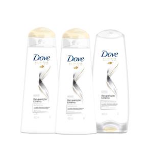Kit Shampoo 2 Unidades + Condic Dove Recuperação Extrema 400ml