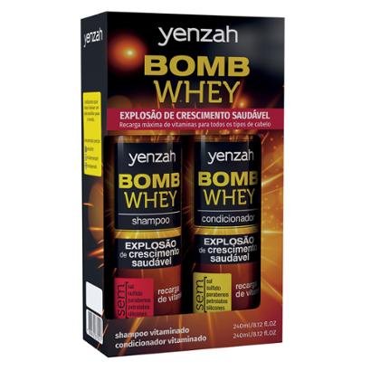 Kit Shampoo Yenzah Bomb Whey 240ml + Condicionador Yenzah Bomb Whey 240ml