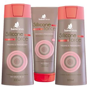 Kit Silicone Force Shampoo Condicionado e Leavein Barrominas