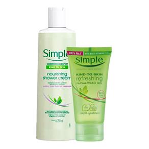 Kit Simple Sabonete Líquido Corporal Nourishing Shower Cream 250ml + Sabonete Facial 50ml