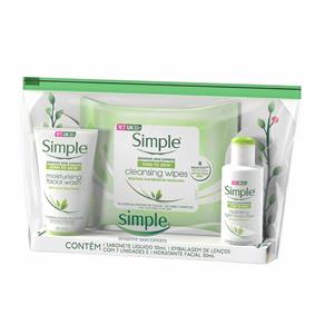 Kit Simple Sabonete Líquido + Hidratante Facial + Lenço Umedecido 7 Unidades - 50ml+50ml