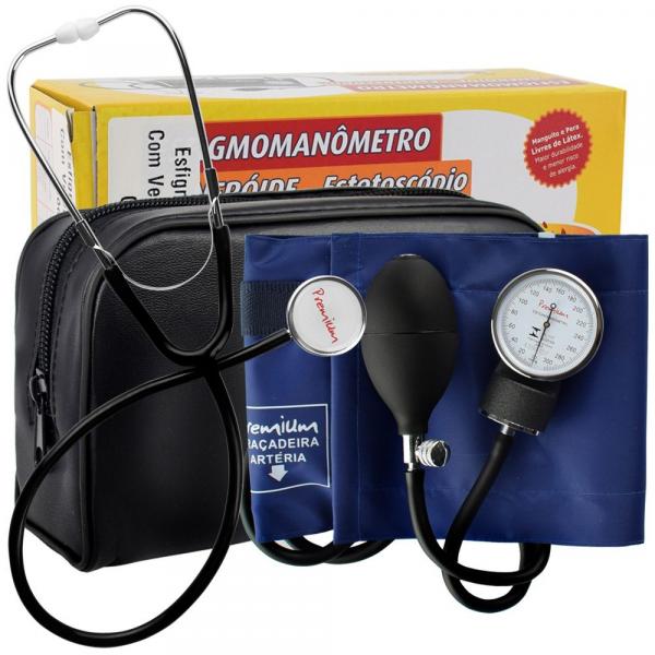 Kit Simples de Esfigmomanômetro com Estetoscópio Premium