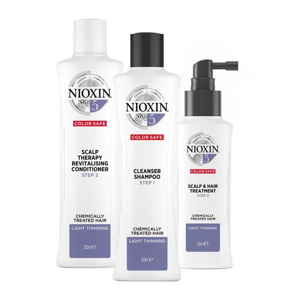 Kit Sistema 5 Nioxin Shampoo 300ml + Condicionador 300ml + Tratamento 100ml