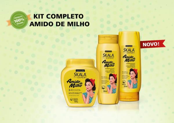 Kit Skala Shampoo + Condicionador + Mascara Amido de Milho 650ml