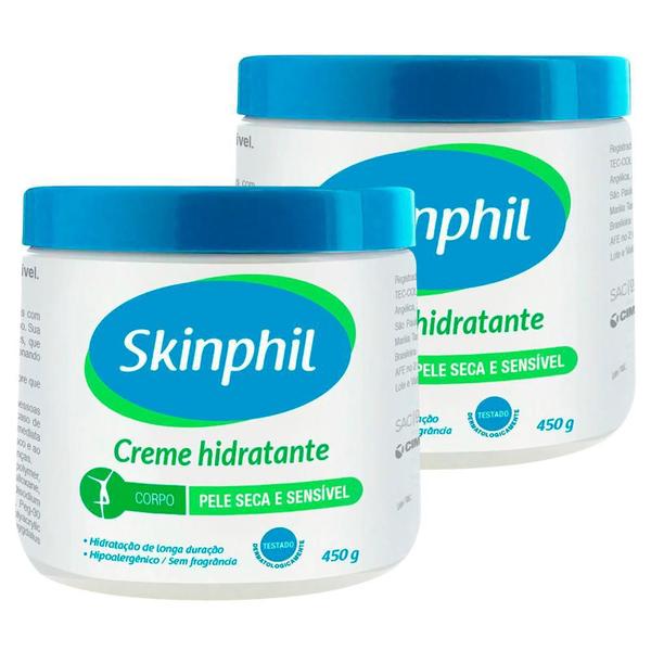 Kit 2 Skinphil Creme Hidratante Pele Seca e Sensível 450g - Cimed