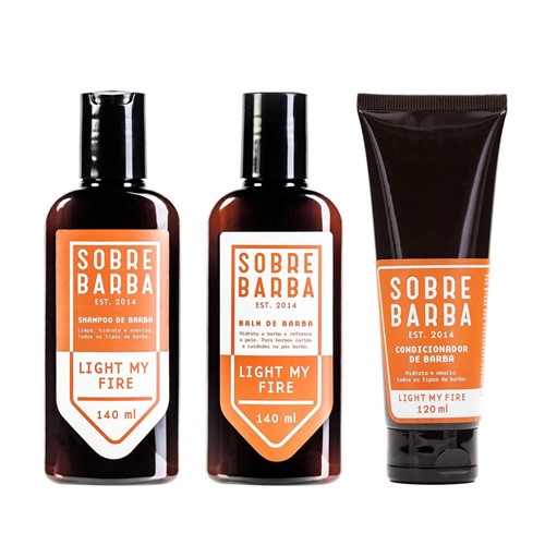 Kit Sobrebarba: Shampoo + Balm + Condicionador de Barba | Light My Fir...