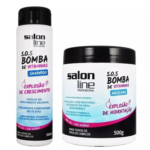 Kit Sos Bomba Shampoo + Máscara 500g Salon Line