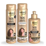 Kit SOS Cachos Radiance Shampoo, Condicionador e Creme para pentear Salon Line