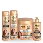 Kit SOS Cachos Radiance Shampoo, Condicionador, Máscara e Creme Salon Line
