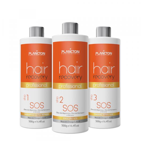Kit SOS Hair Recovery Plancton Professional Passo 1, 2 e 3 500ml