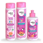 Kit SOS Kids Shampoo + Condicionador + Creme para Pentear 300ml Salon Line