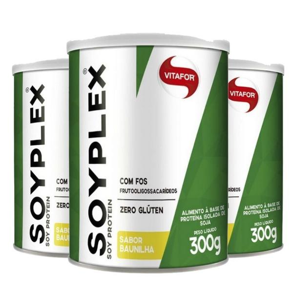 Kit 3 Soy Plex Proteína de Soja Vitafor 300g Baunilha
