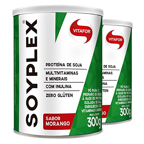 Kit 2 SoyPlex Proteína de Soja Vitafor 300g Morango
