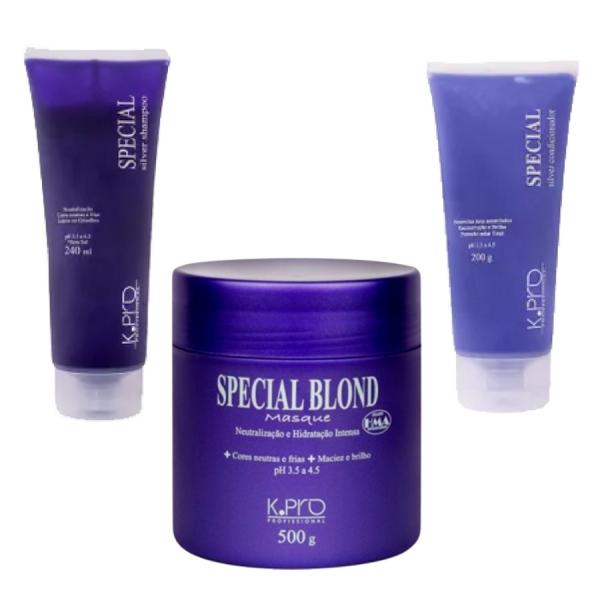 Kit Special Silver Shampoo 240ml + Condicionador 200g + Máscara para Tratamento de Cabelo 500g Kpro - K.pro
