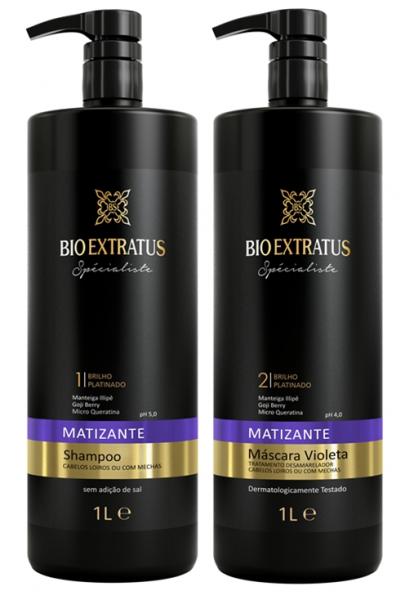 Kit Spécialiste Shampoo + Máscara Violeta 1 Litro - Bio Extratus