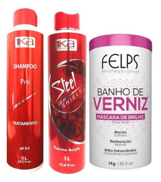 Kit 1ka Steel Shampoo Pré+ativo Steel Sheld+ Kit Xrepair