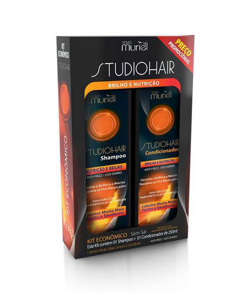 Kit Studio Hair Shampoo e Condicionador Nutricao e Brilho Muriel 250ml