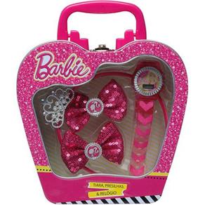 Kit Supremo Barbie com Tiara + Presilha + Relógio Candide