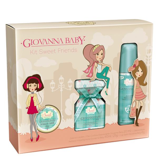 Kit Sweet Friends Candy Giovanna Baby - Perfume 20ml + Desodorante 40ml + Lip Balm 6g - Giovanna Baby