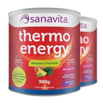 Kit 2 Thermo Energy Termogênico Sanavita 300g Abacaxi com Hortelã