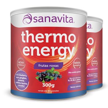 Kit 2 Thermo Energy Termogênico Sanavita 300g Frutas Roxas