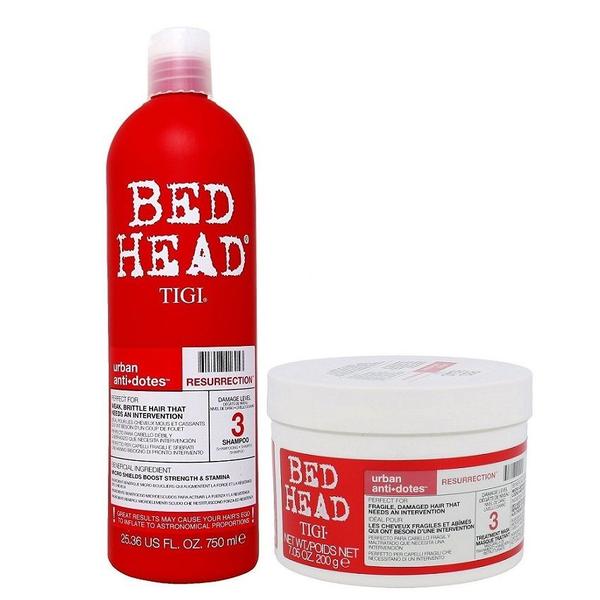 Kit Tigi Bed Head Resurrection Shampoo 750ml e Máscara 200g