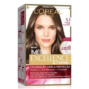 Kit Tintura Imédia Excellence L?Oréal Castanho Claro Acinzentado 5.1