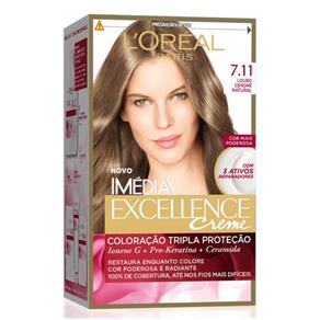 Kit Tintura Imédia Excellence L`Oréal Louro Cendre Natural 7.11