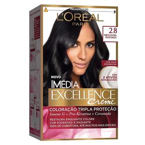Kit Tintura Imédia Excellence L`Oréal Preto Extra Profundo 2.8