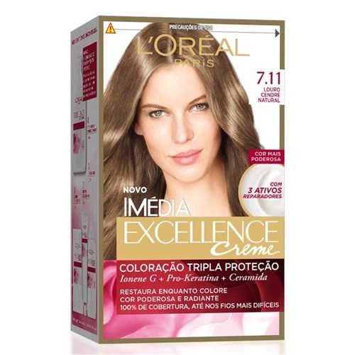 Kit Tintura Imédia Excellence L'Oréal Louro Cendre Natural 7.11