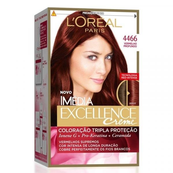 Kit Tintura Imédia Excellence L'Oréal Vermelho Profundo 4466 - Imedia