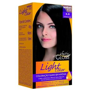 Kit Tintura Light Color Salon Line - Ligth Color 3.0 Castanho Escuro