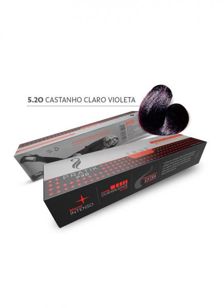 Kit 3 Tinturas Cabelo Pratik Pro 5.20 Castanho Claro Violeta