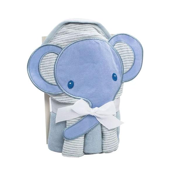 Kit Toalha e Paninhos Elefante Azul - Camesa Baby