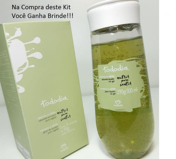 Kit Tododia Feminino Sabonete Liquido Alecrim e Salvia+sabonete em Barra Alecrim e Salvia da Natura