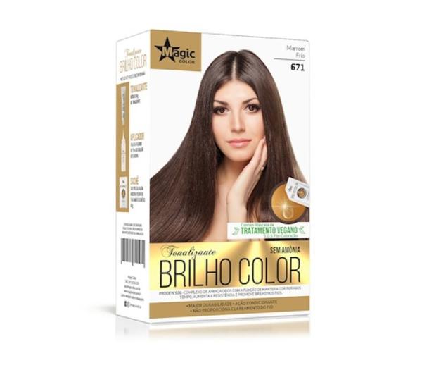 Kit Tonalizante Brilho Color - 671 Marrom Frio Magic Color