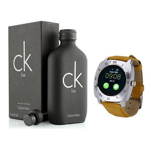 Kit Top Perfume Calvin Klein CK Be Unissex 200ml + Relógio Smart X3 - Chip - Ligação - Bluetooth