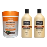 Kit tratamento capilar beltrat profissional (shampoo + cond 500ml + creme pentear 1kg) óleo de coco