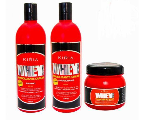 Kit Tratamento Capilar Whey Reforce Kiria Completo 3x500ml - Kiria Hair