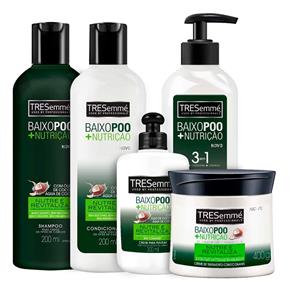 Kit Tresemmé Baixo Poo + Nutrição com Shampoo, Condicionador, Creme de Tratamento, Creme de Pentear e Co Wash